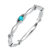 10Kt White Gold Aquamarine 1/25Ctw Ring