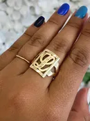 SOLID GOLD LETTER RING