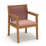 Agate Terracota Rope & Teak  Solid Wood Dining Arm Chair