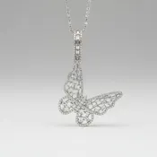 Baguette Diamond Butterfly Pendant