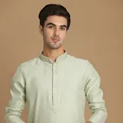 Aqua Green Jaquard Kurta Pajama
