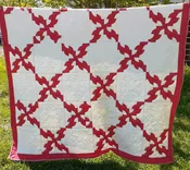 Drunkard's Path- Red &amp;White