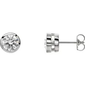 Lab Created Colorless Diamond Bezel Set Studs (1/2carat each)