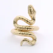 Vintage 14K Yellow Gold Textured Wrap Snake Ring