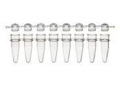 0.2 mL 12-Strip Tubes, with Separate 12-Strip clear Dome caps, Natural, 800/CS, Globe Scientific, PCR-STR-02D-12