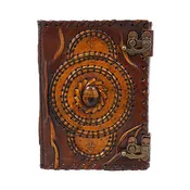 2 Tone Leather Embossed Journal with Tiger Eye Stone