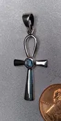 Blue Crystal Ankh Pendant