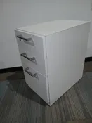BFF White Steelcase Pedestal w/ Silver Chrome Handles (CLOSED)- 27"H*15"W*23.5"D