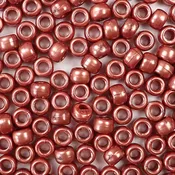 Antique Copper Pearl Plastic Pony Beads 6 x 9mm, 500 beads