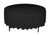 Black 120" Round Poly Premier Tablecloth