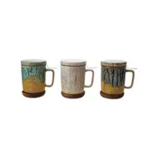 10 oz. Mug with Strainer, Lid & Saucer