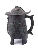 1960's Shiang Dynasty Bronzed Chinese Owl Pitcher by Getz Bros — Klassik
