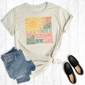 Boho Floral There is Sunshine Graphic Tee