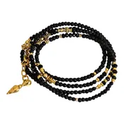 Black Onyx and Gold Multi Wrap Bracelet/Necklace