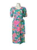 Isolde in Rose To The Occasion Cotton Belted Shift Dress - Size XS