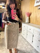 EASEL Animal Instinct Midi Skirt