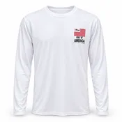 Fishin' Day Apparel Men's Gulf of America Performance Long Sleeve Shirt - White