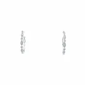 Diamond Hoops 14kw - millgrain