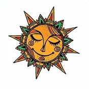 Abstract Sun Vinyl Sticker