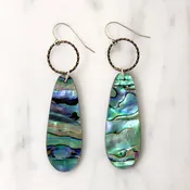 Abalone & Oxidized Sterling Earrings by Brin