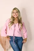 Baby Pink Front Tie Top