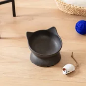 Archie Bamboo Tilt Cat Bowl: Stone Grey