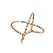 14k Gold 0.18ctw Diamond "X" Ring- SC22003512