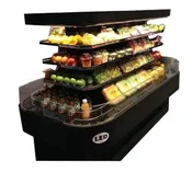 Howard-McCray SC-OD42I-7-B-LED 84” Island Open Air Merchandiser in Black, Self-Contained, 3 Shelves, w/ LED Lighting