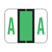 AmeriFile the File Doctor Compatible Alpha Labels - Letter A - Green - 1 1/4 W x 1 H  - Roll of 500
