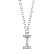 0.03CT 14K W/G DIAMOND NECKLACE - INITIAL I