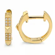 2-Row Micro Pave Diamond Pyramid Stud Huggies