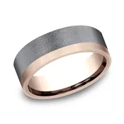 Ammara Stone The Gauge 7mm Tantalum and 14K Rose Gold Wedding Band