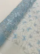 3D Beaded Butterfly On A Mesh 54" Wide| New Creations Fabric & Foam Inc.