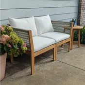 Dara Modular Outdoor Loveseat – Acacia Wood Patio Sofa
