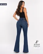 Blue Flare Leg Push Up Jeans Ref 8148 — High-Rise 3-Button Waistband & Natural Butt Lift