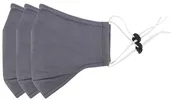 3 Ply Reusable Face Mask, Grey, Large, 3 Pack