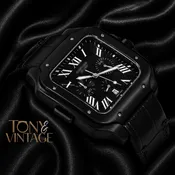 Chronograph All Black Watch With Dial and Strap