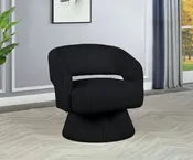 BQ-AC292: Swivel Barrel Accent Chair in Striped Velvet