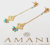 Turquoise Clover Dangle Earring