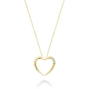 10kt Gold 3 Stone Diamond Heart Pendant