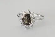 Platinum Natural Alexandrite and Diamond Ring