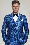 Baroque Blue Floral Suit – 3 Piece