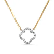 14k Gold Diamond Cloverlike Pendant