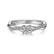 14K White Gold Round Diamond Engagement Ring