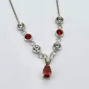Pear CZ Dangle Necklace — Leonard Jewelry