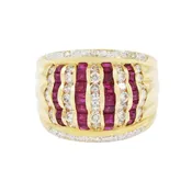 18K Ruby Diamond Cigar Band | Antique & Estate Jewelry | Designs in Gold