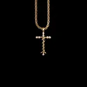 Medium Gold Plated Cross Pendant with Swarovski White Diamond Crystals — Discover Laminin