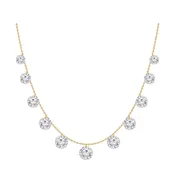 10K Yellow Gold 2.00ctw Lab Grown Round Brilliant Pierced Diamond Necklace