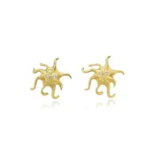 18K Octopus Stud Earrings