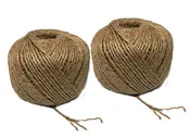 2 Pack - Jute Twine Ball, Total 800 Ft 3 Ply 400 ft Each, Jute-Burlap Garden Strings, Craft or Decoration (Natural)